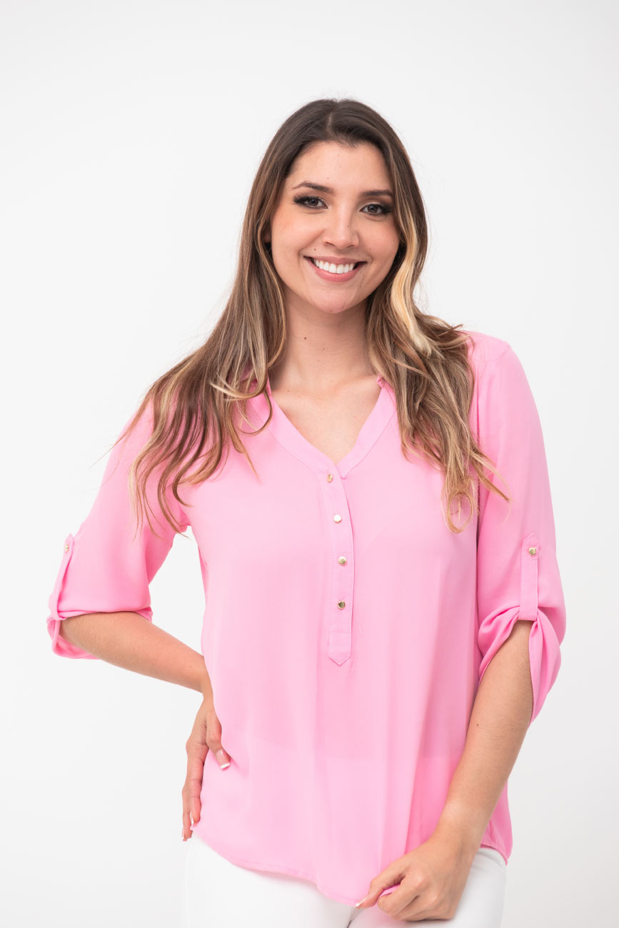 Blusa mujer manga 3/4 unicolor Tienda en linea LyH