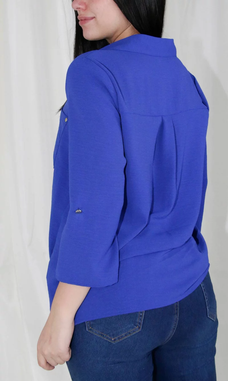 Blusa manga 3/4 unicolor - Imagen 5