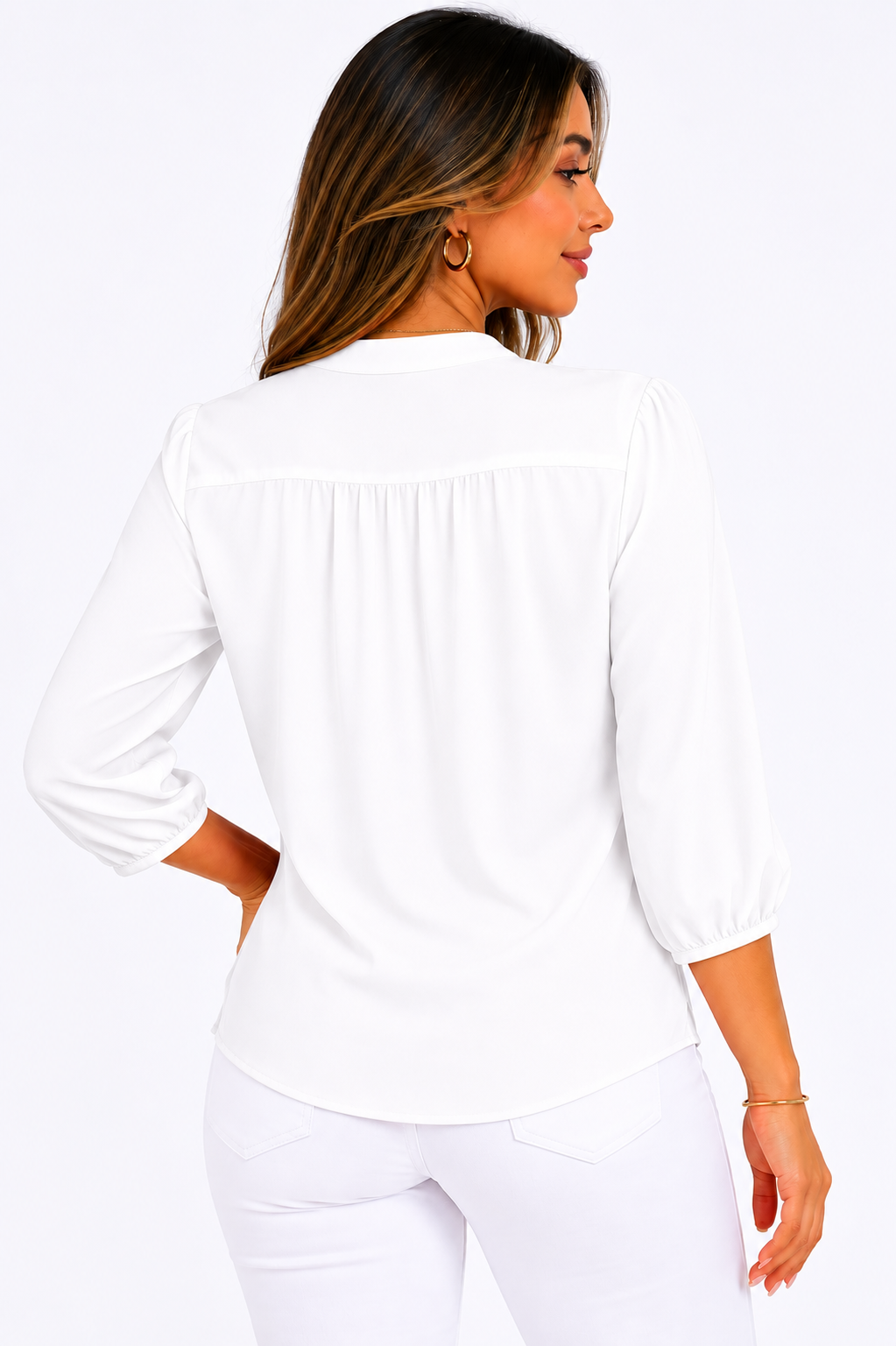 Blusa mujer manga corta unicolor - Imagen 12