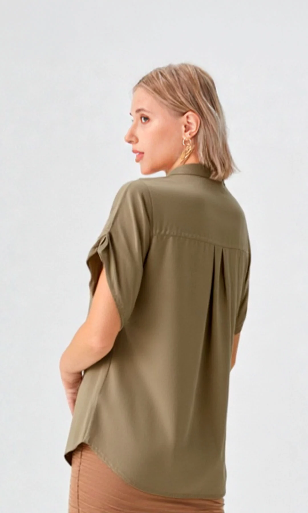 Blusa mujer manga corta unicolor - Imagen 14