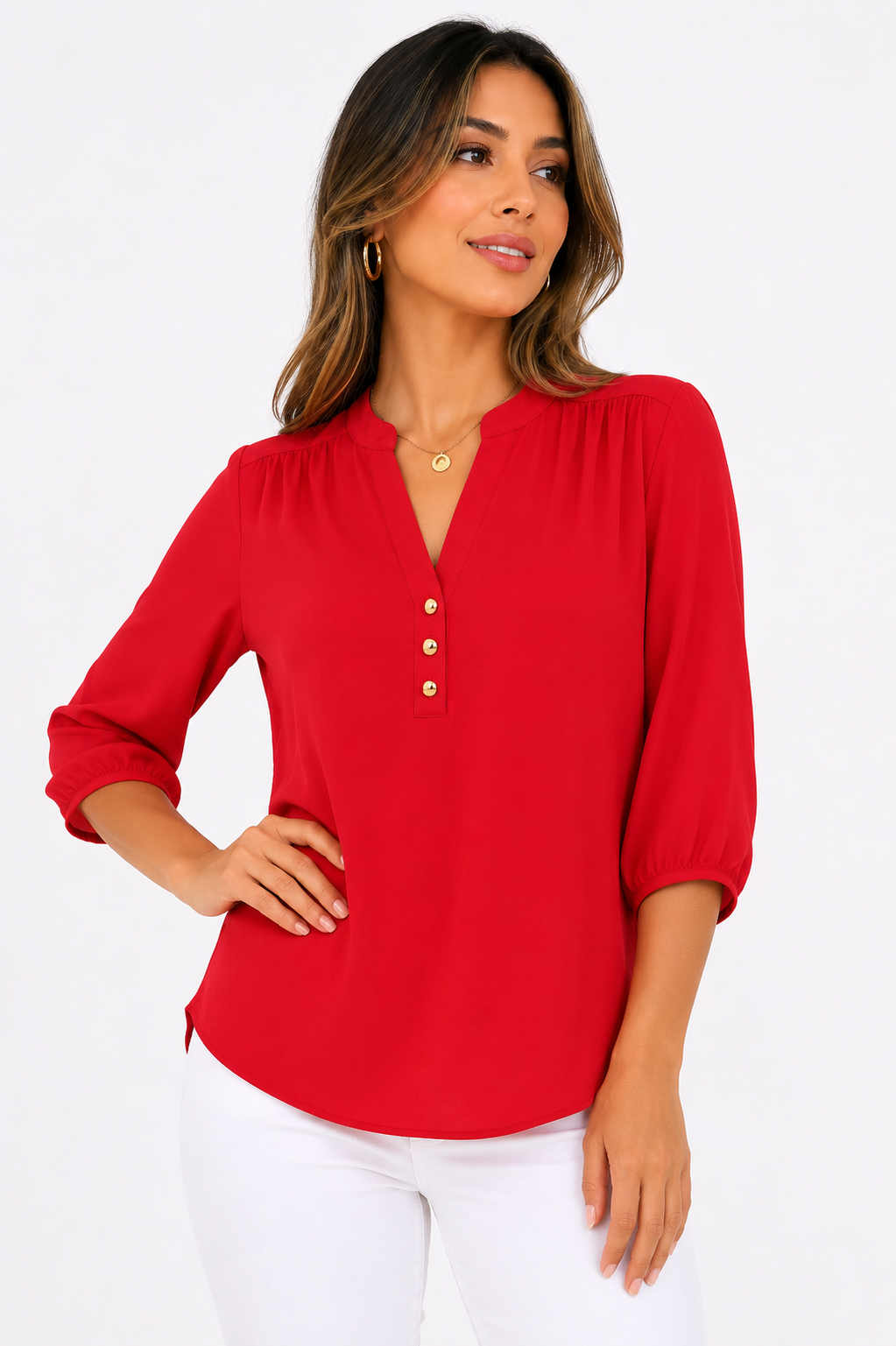 Blusa mujer manga corta unicolor - Imagen 7