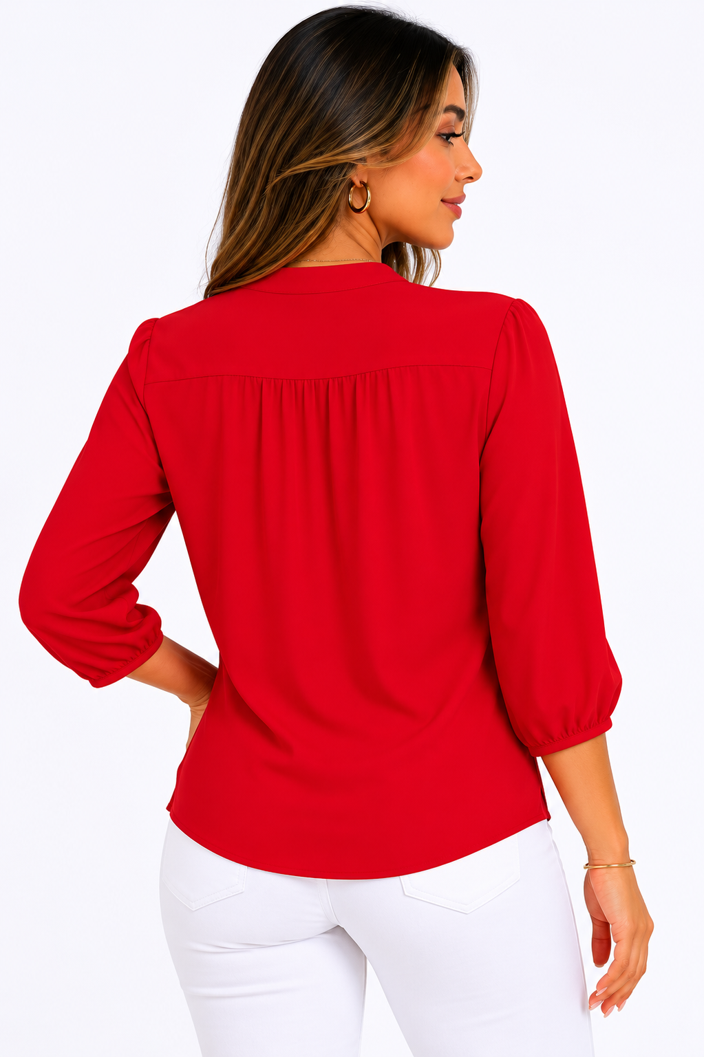 Blusa mujer manga corta unicolor - Imagen 8