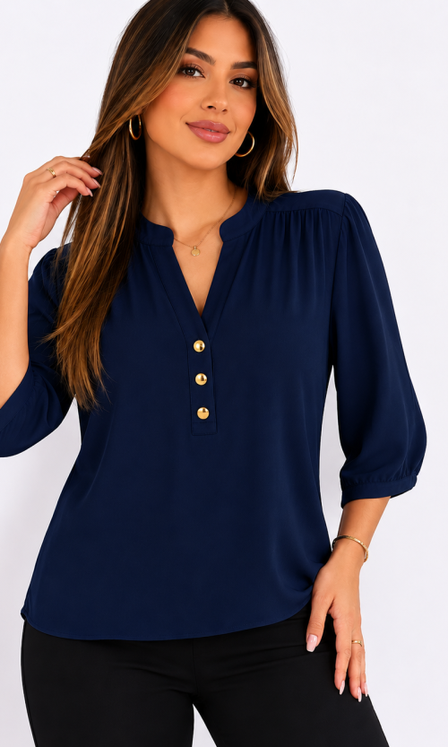 Blusa mujer manga corta unicolor