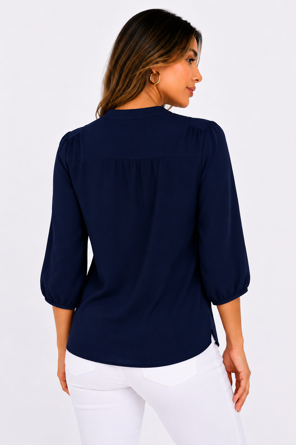 Blusa mujer manga corta unicolor - Imagen 3