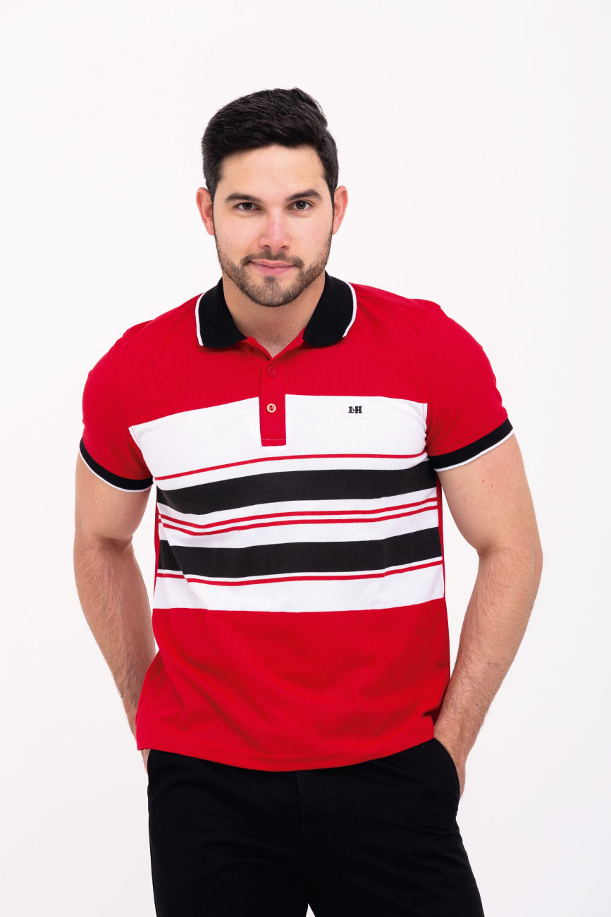 Camiseta hombre manga corta rayas Tienda en linea LyH