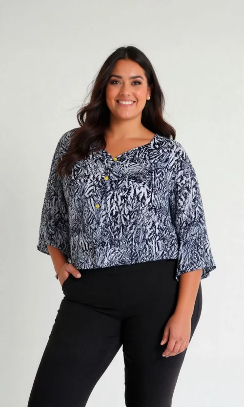 Blusa mujer manga 3/4 estampada