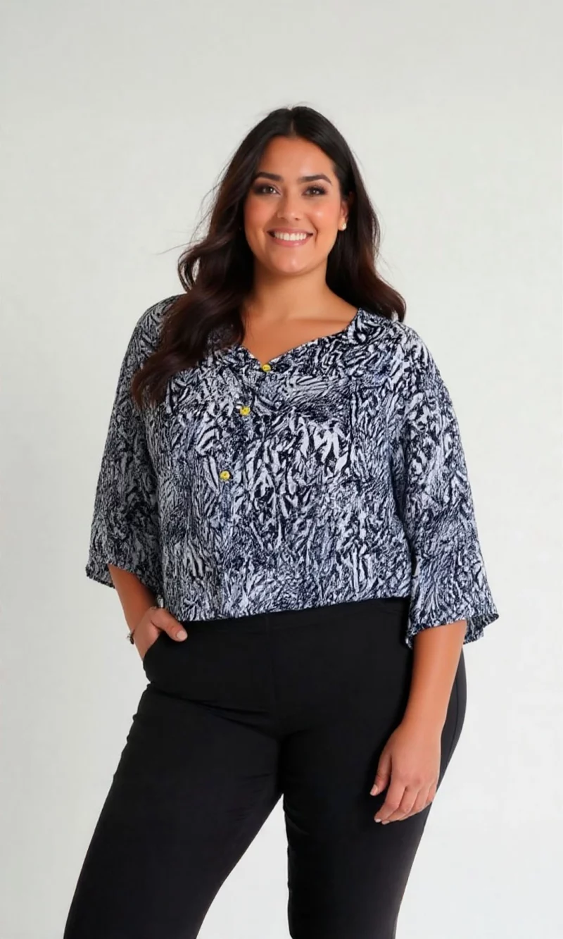 Blusa mujer manga 3/4 estampada
