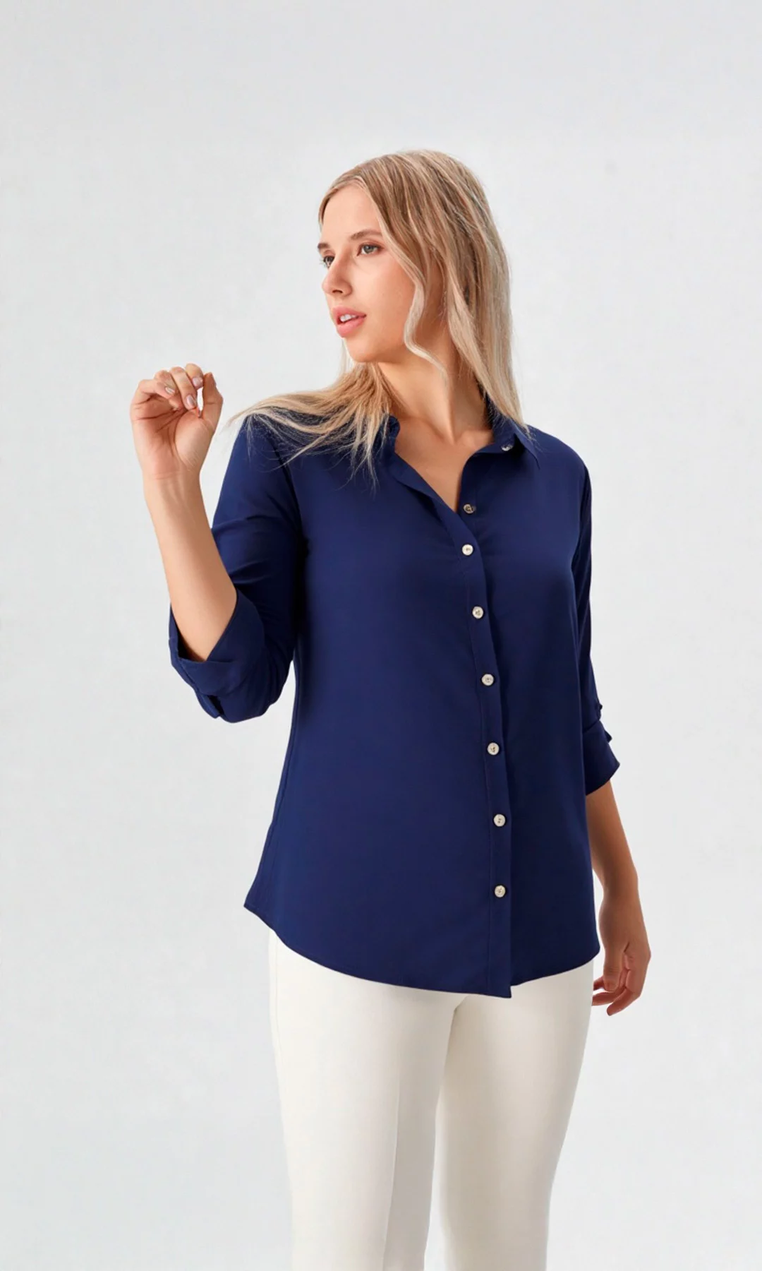 Blusa mujer manga 3/4 unicolor - Imagen 13