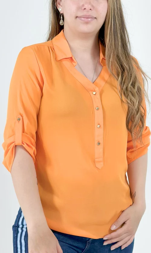 Blusa mujer manga 3/4 unicolor