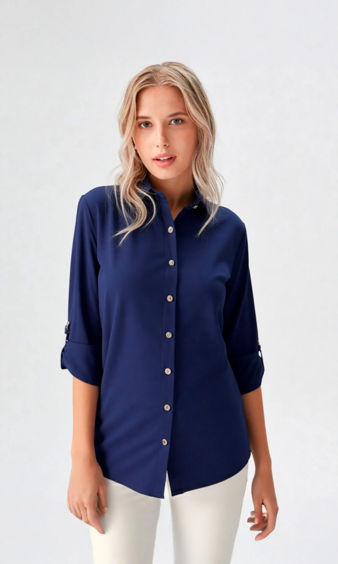 Blusa mujer manga 3/4 unicolor - Imagen 12