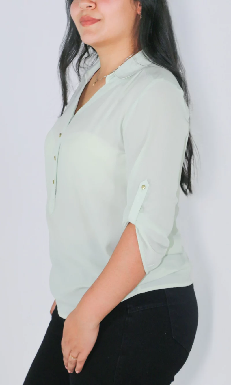 Blusa mujer manga 3/4 unicolor - Imagen 10