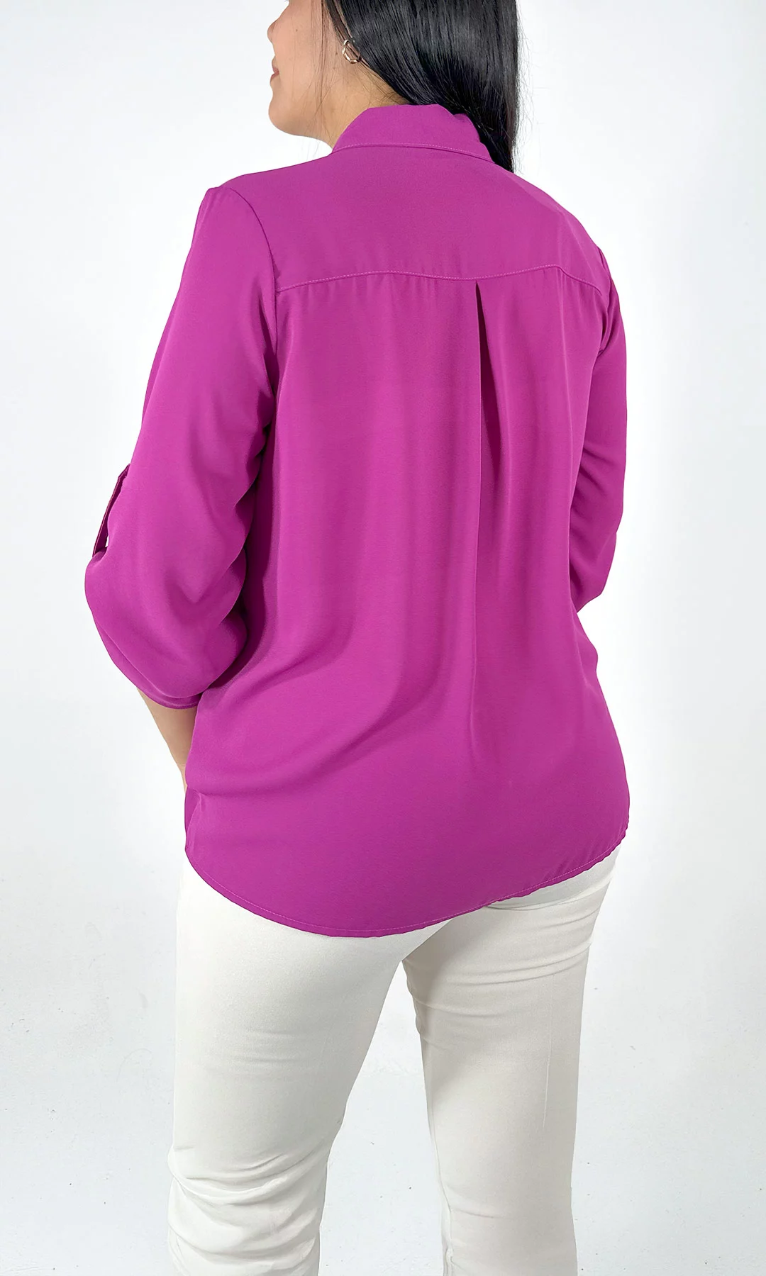 Blusa mujer manga 3/4 unicolor - Imagen 8