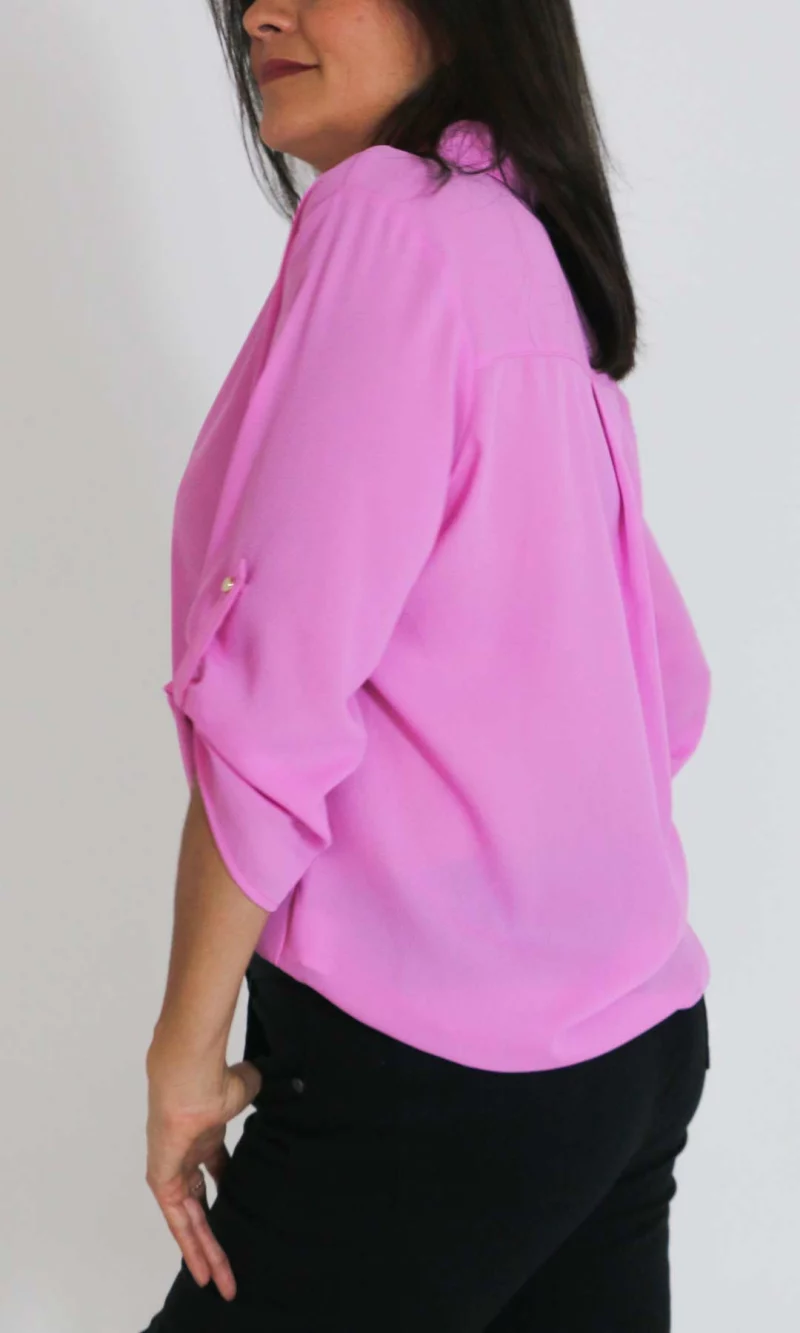 Blusa mujer manga 3/4 unicolor - Imagen 5