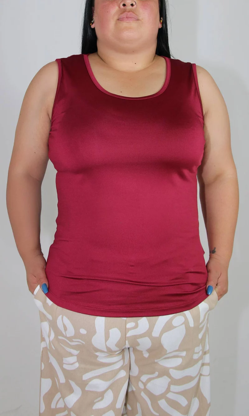 Camiseta mujer manga sisa unicolor - Imagen 5