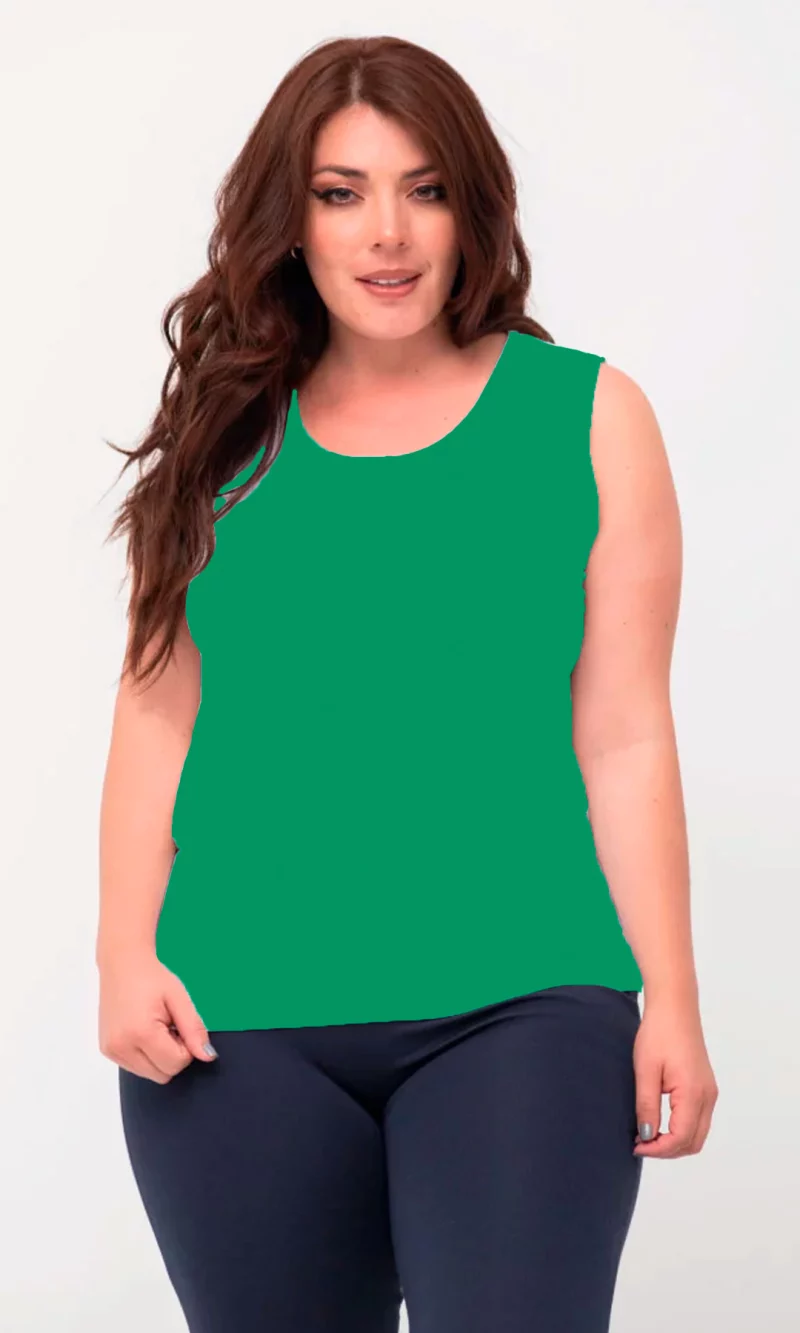Camiseta mujer manga sisa unicolor - Imagen 4