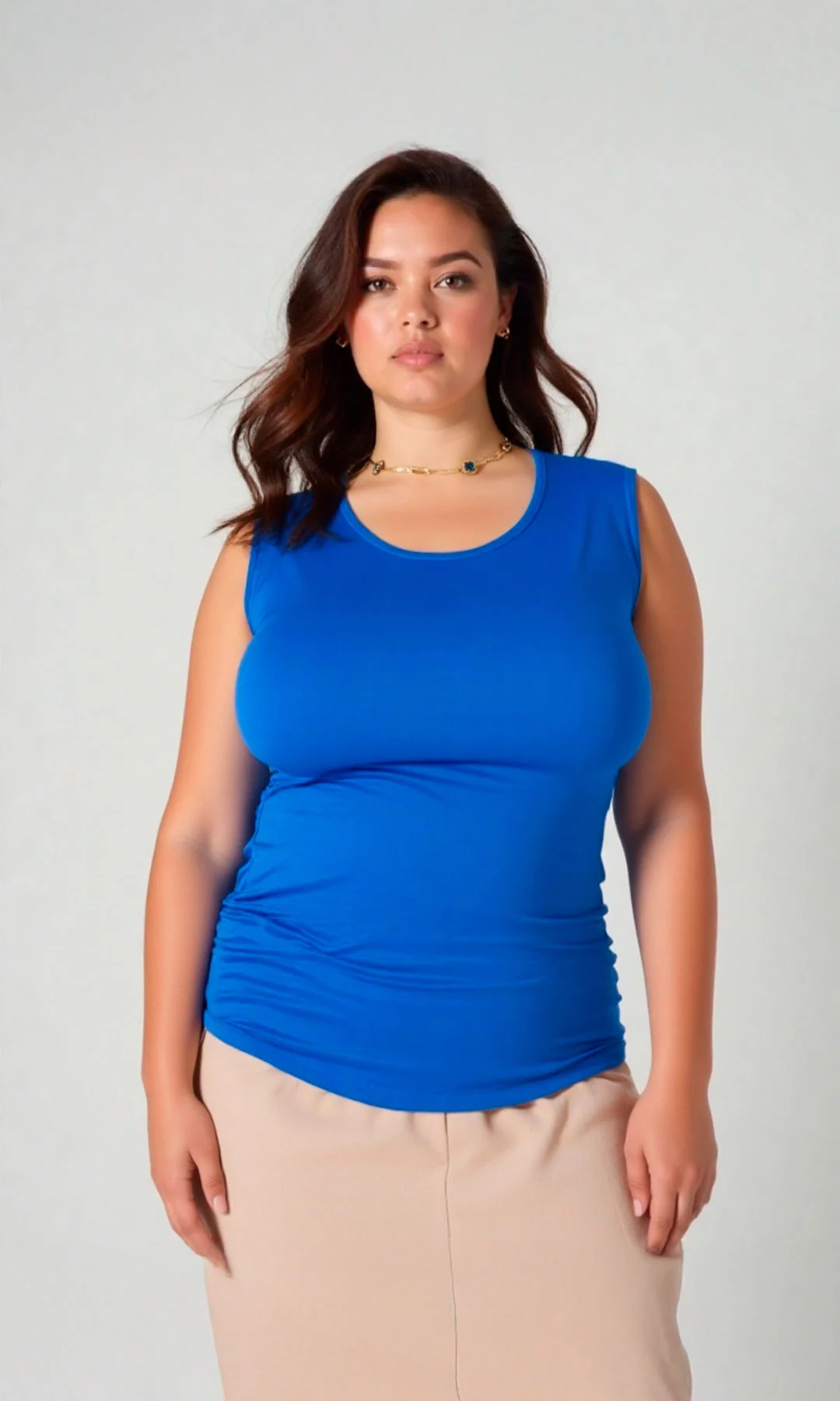 Camiseta mujer manga sisa unicolor - Imagen 2