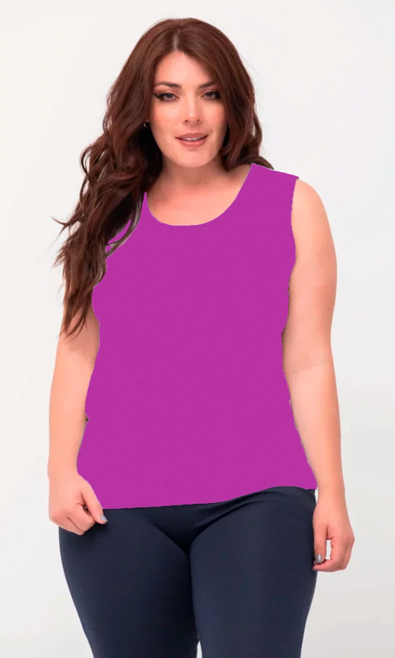 Camiseta mujer manga sisa unicolor - Imagen 2