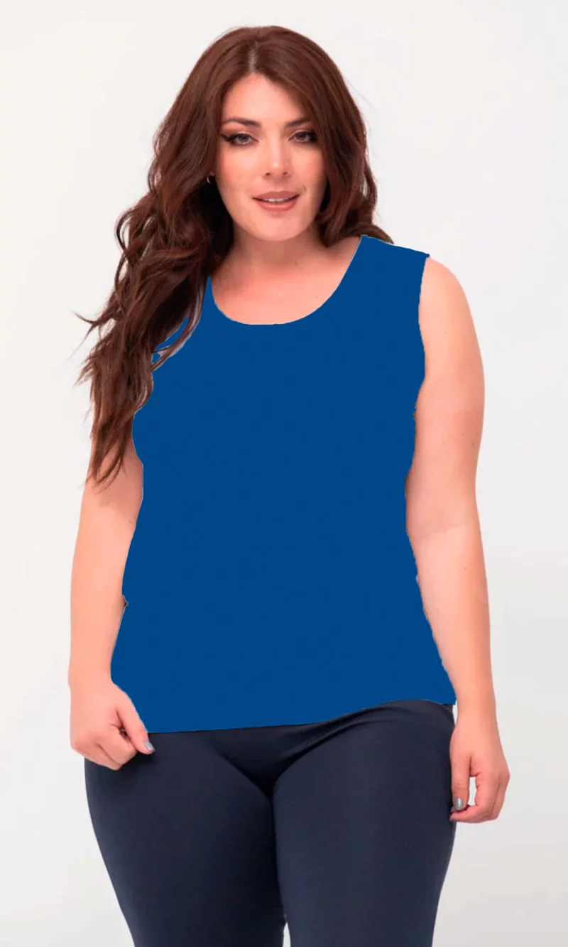 Camiseta mujer manga sisa unicolor - Imagen 3