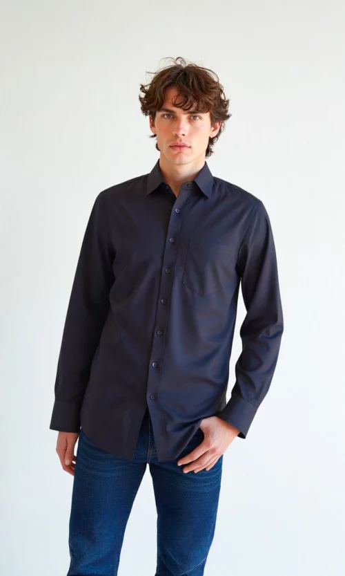 Camisa hombre manga larga unicolor