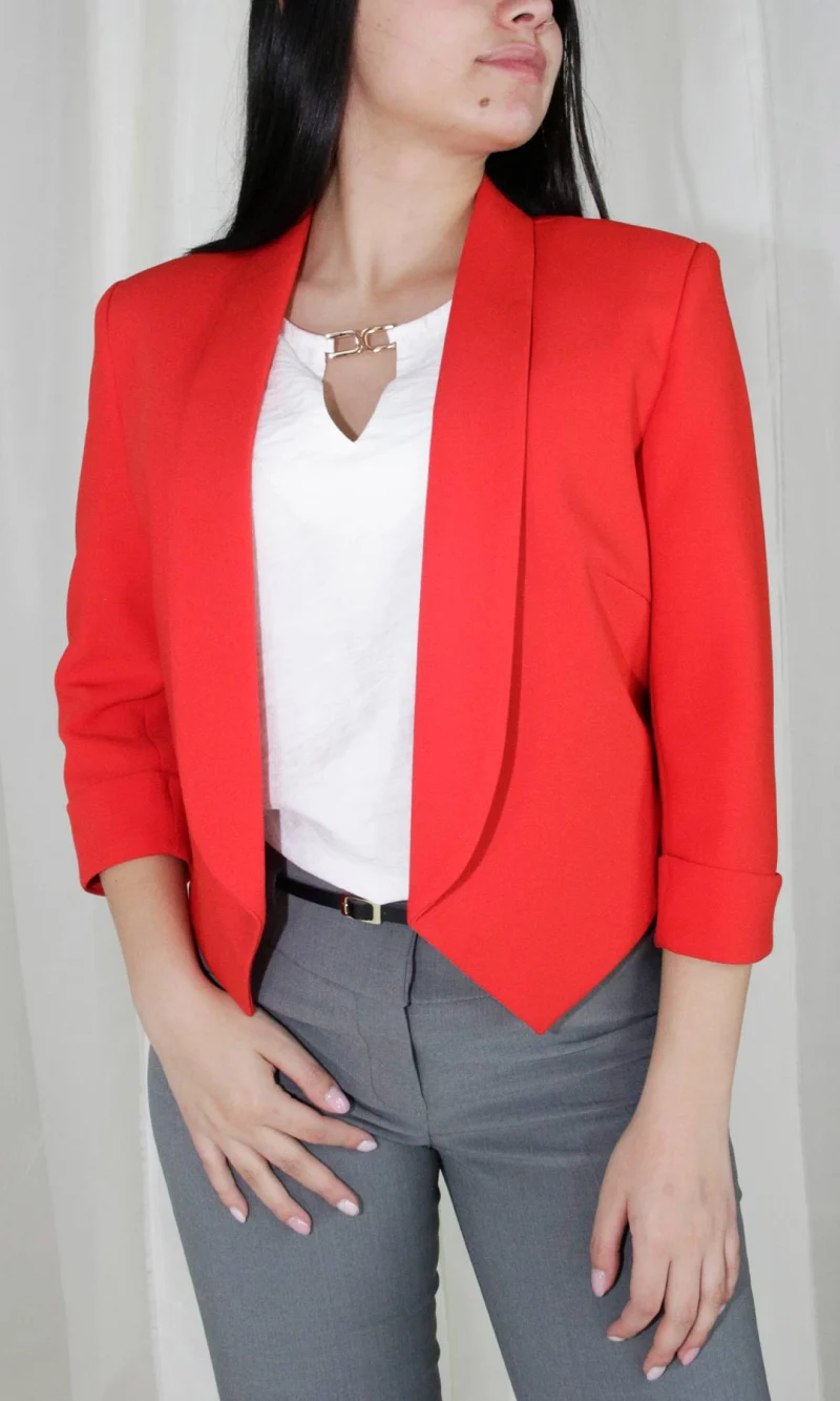 Chaqueta mujer manga 3/4 unicolor