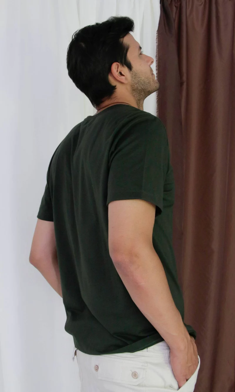 Camiseta hombre manga corta unicolor - Imagen 2