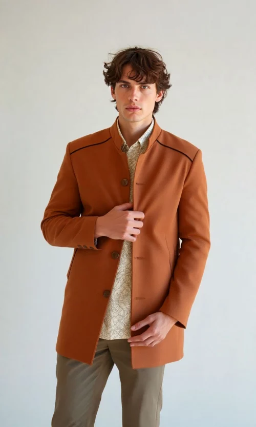 Gabán hombre unicolor