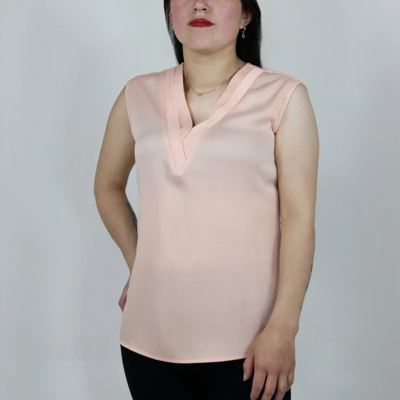 Blusa mujer manga sisa unicolor - Imagen 3
