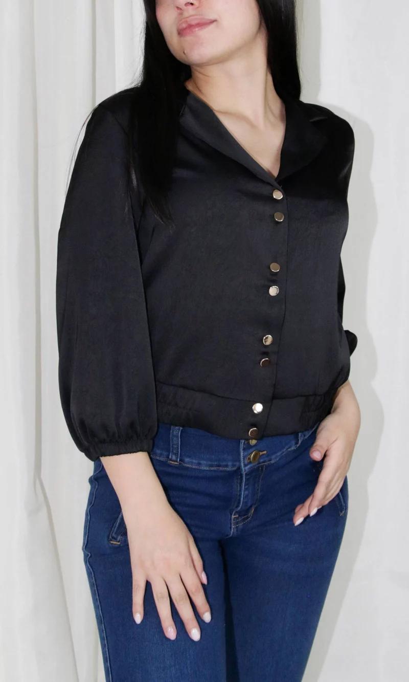 Blusa mujer manga 3/4 unicolor