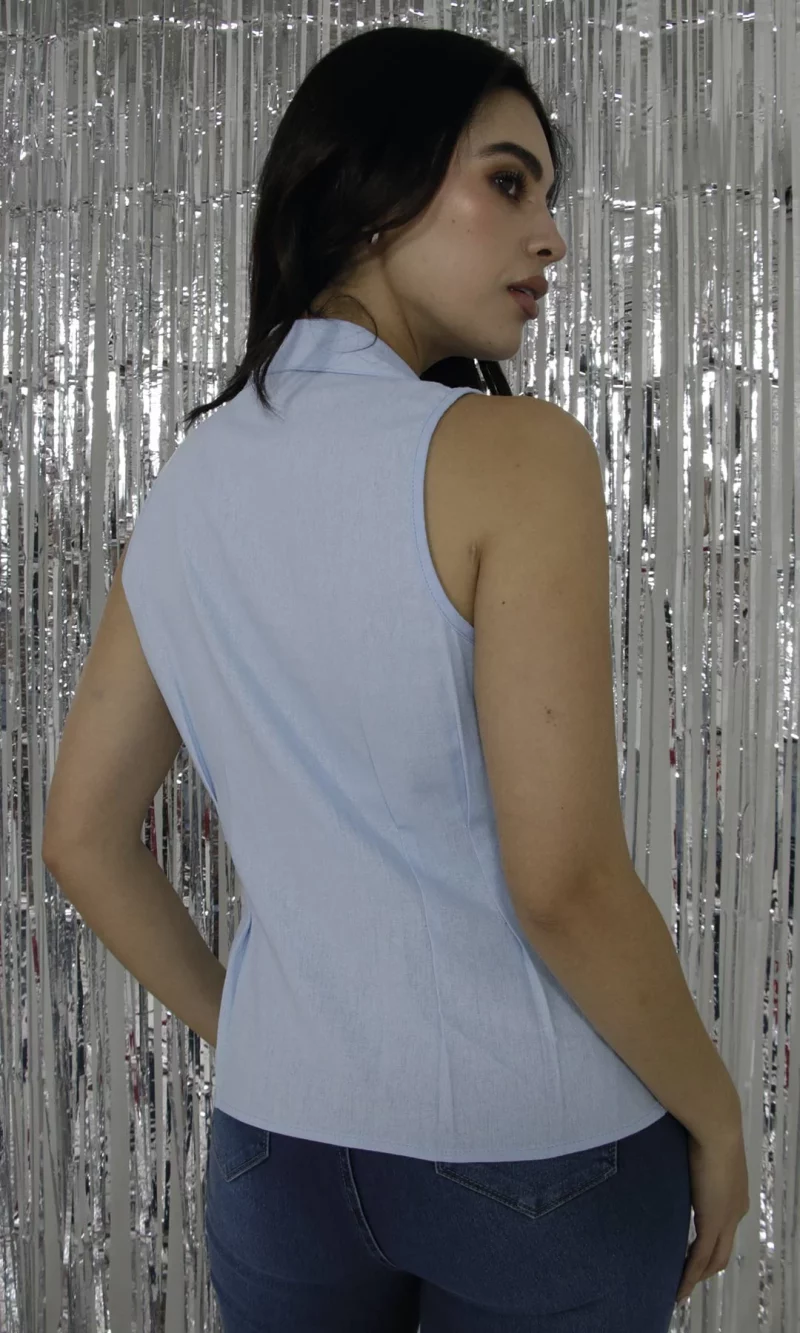 Blusa mujer manga sisa unicolor - Imagen 2