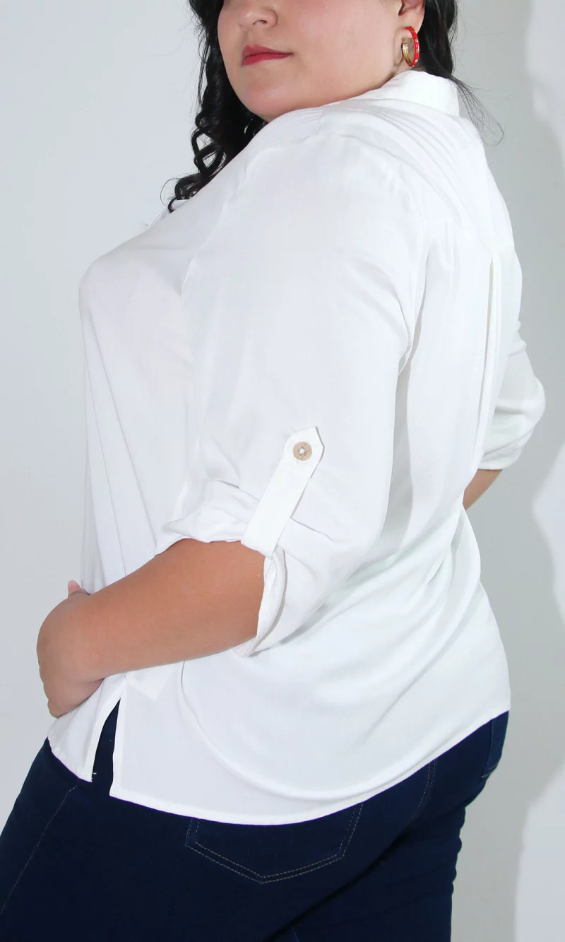 Blusa mujer manga 3/4 unicolor - Imagen 4