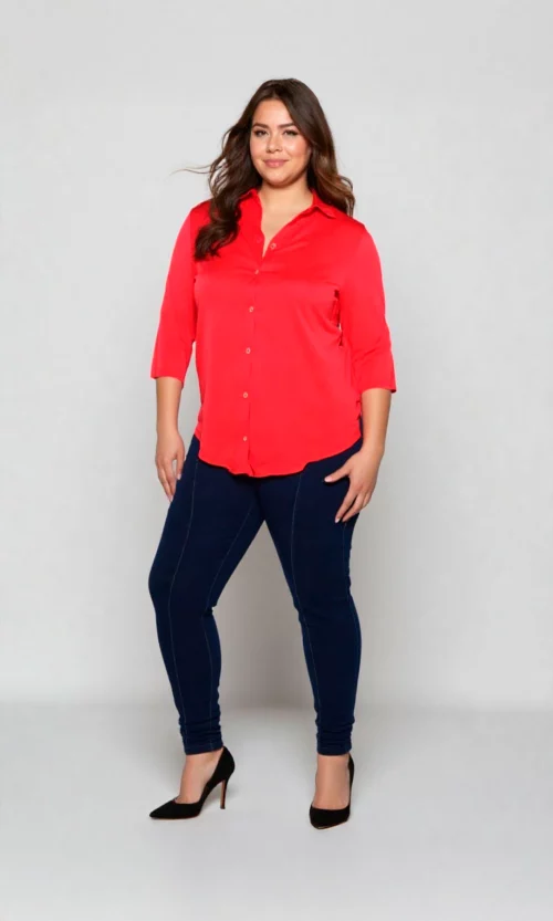 Blusa mujer manga 3/4 unicolor
