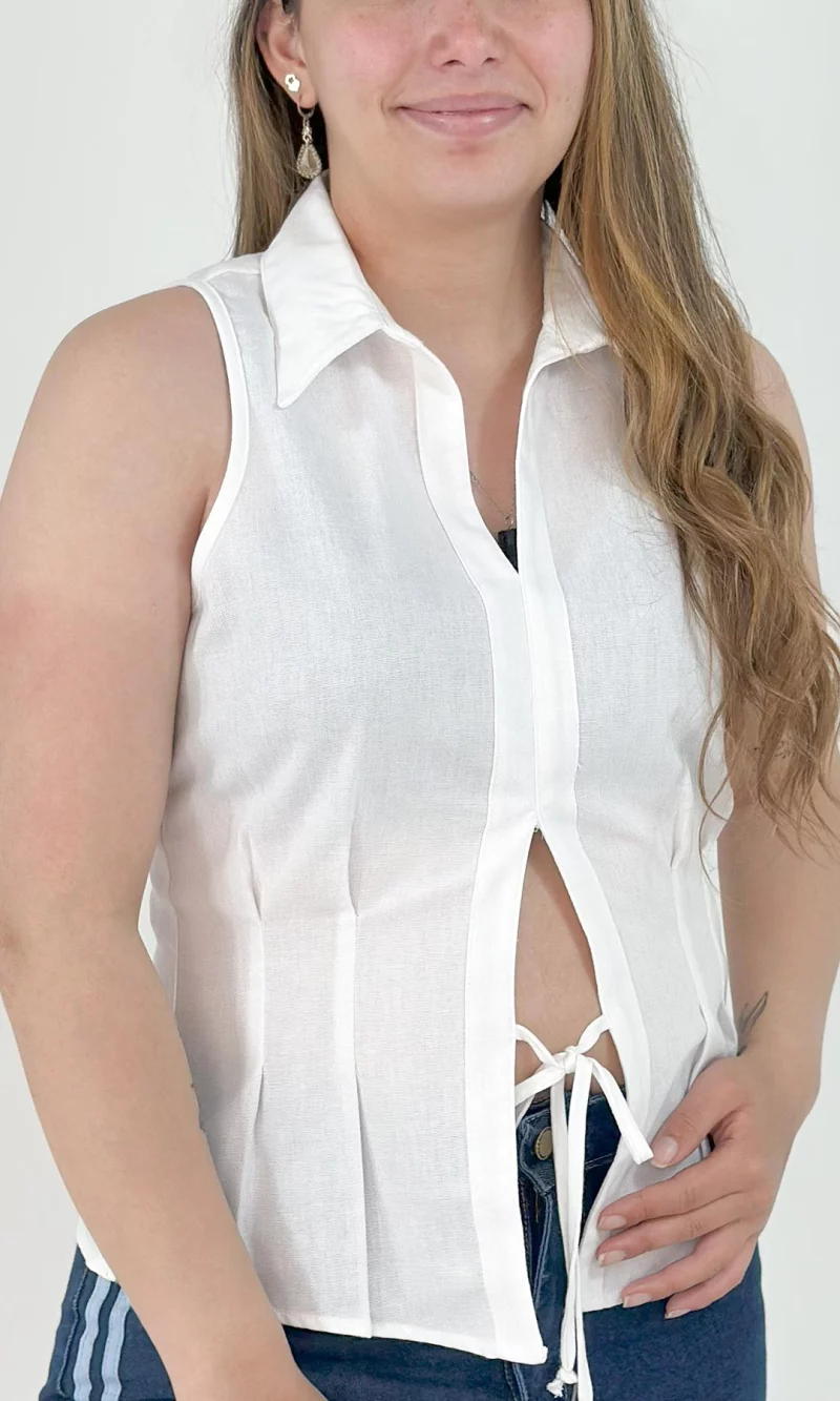 Blusa mujer manga sisa unicolor - Imagen 5