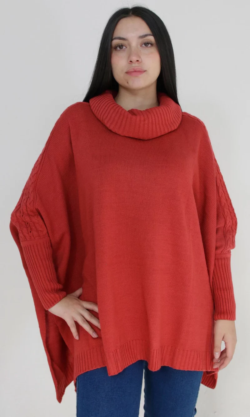 Ruana mujer unicolor