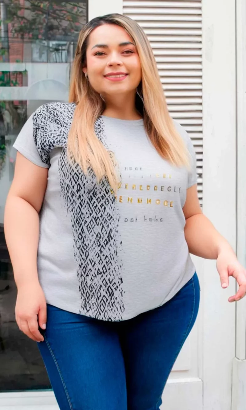 Camiseta mujer manga corta estampada