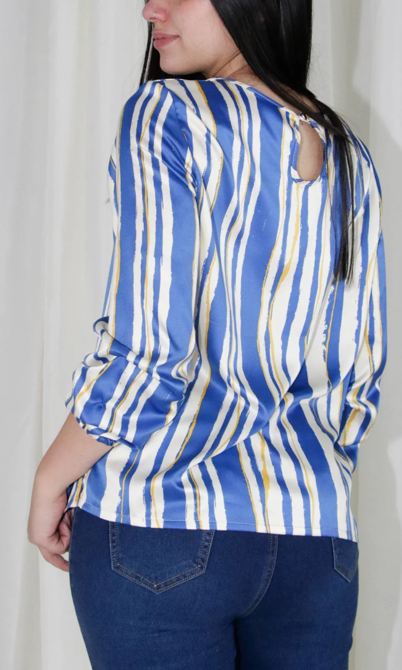 Blusa mujer manga 3/4 rayas - Imagen 5