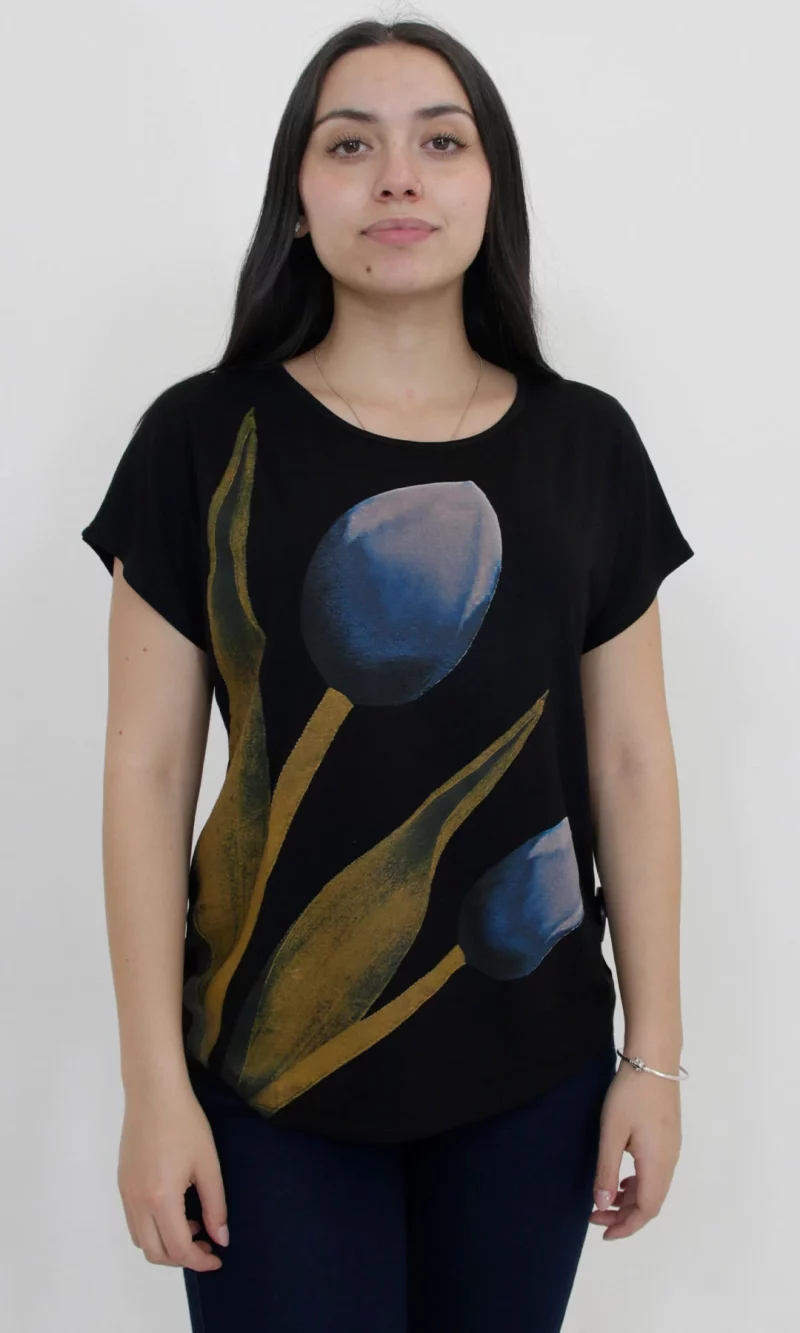 Camiseta mujer manga corta estampada