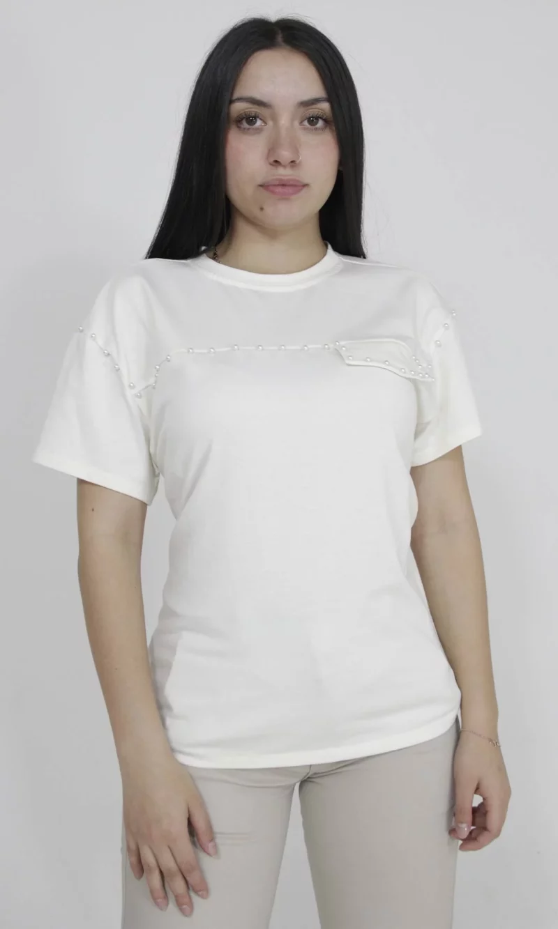 Camiseta mujer manga corta unicolor
