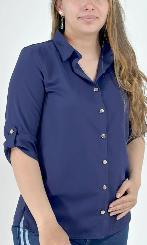 Blusa mujer manga 3/4 unicolor