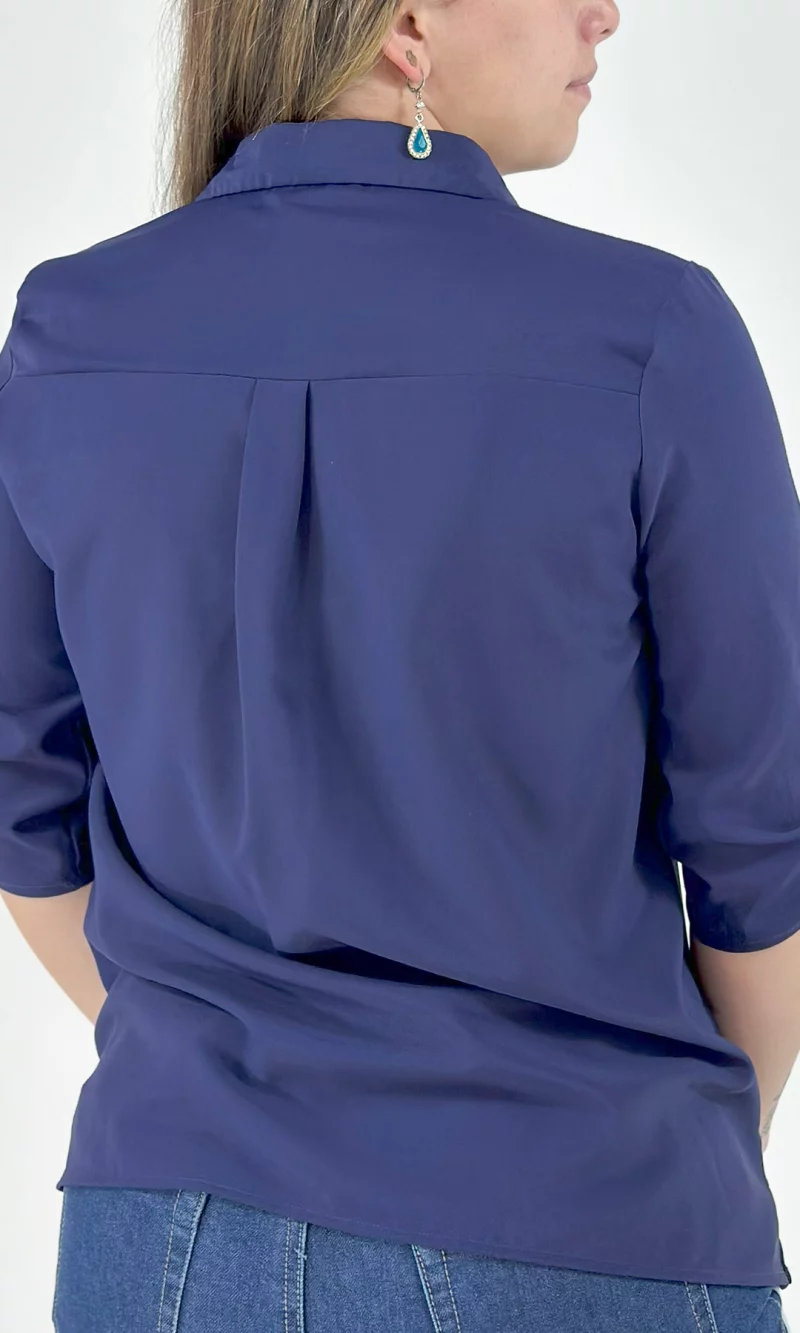 Blusa mujer manga 3/4 unicolor - Imagen 4
