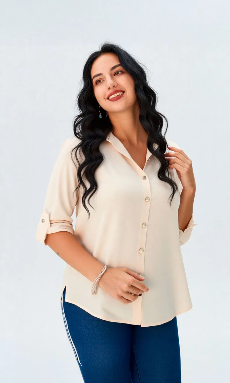 Blusa mujer manga 3/4 unicolor - Imagen 11
