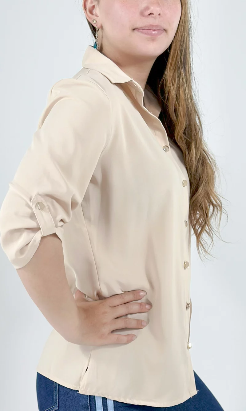 Blusa mujer manga 3/4 unicolor - Imagen 9
