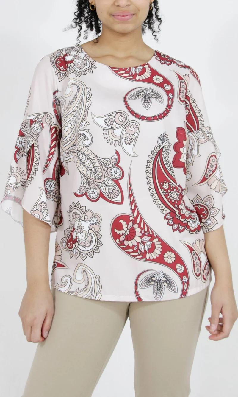 Blusa mujer manga 3/4 estampada - Imagen 3