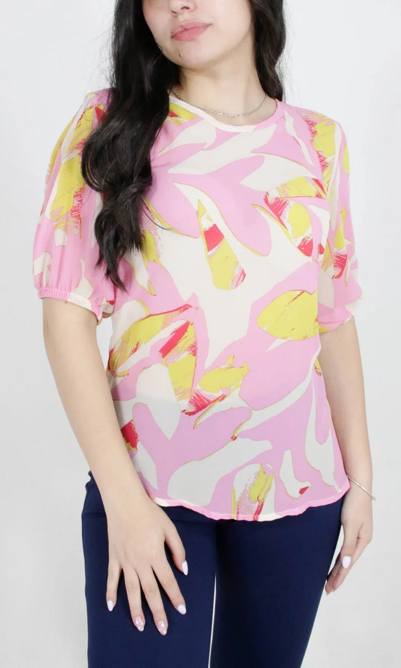 Blusa mujer manga corta estampada - Imagen 4