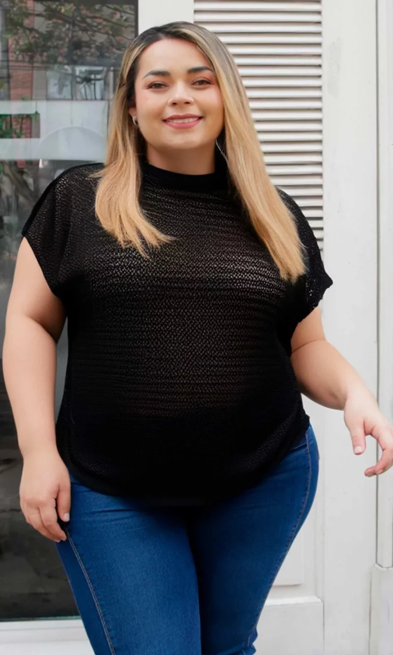 Camiseta mujer manga corta unicolor - Imagen 2