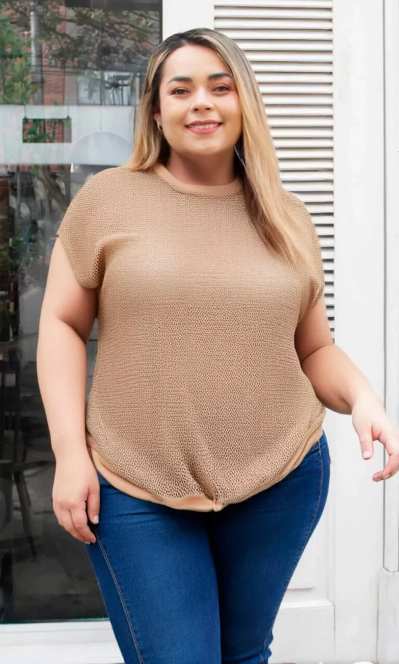 Camiseta mujer manga corta unicolor