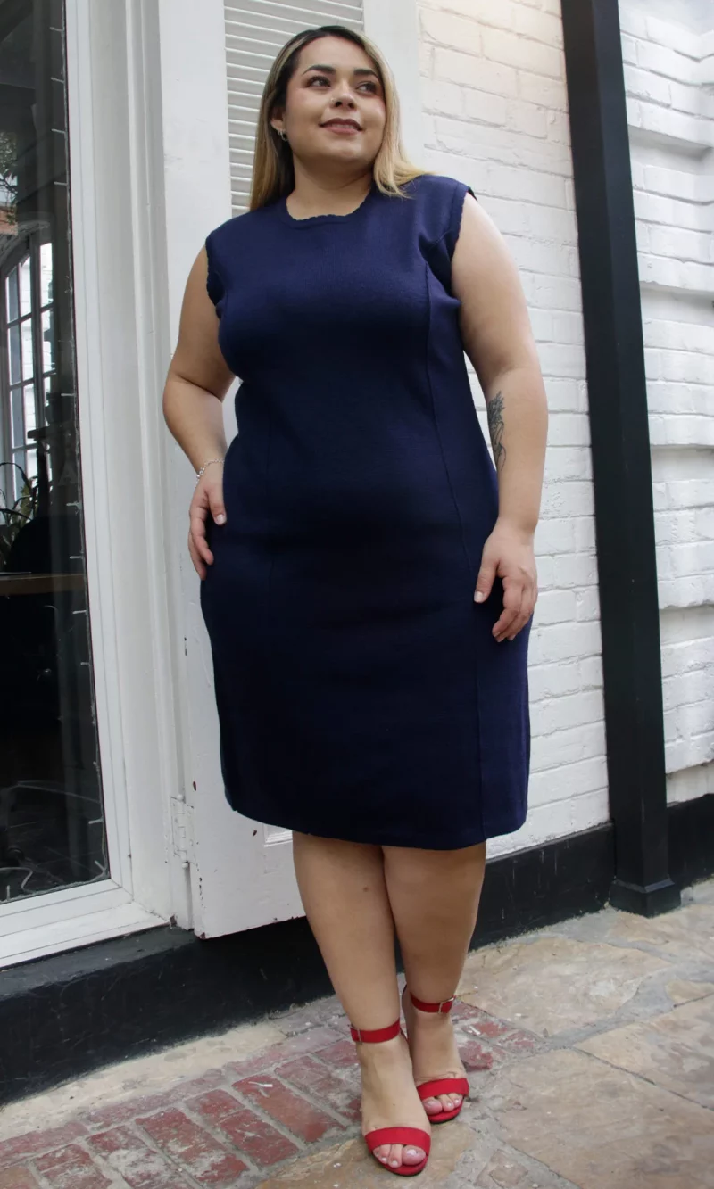 Vestido mujer manga sisa unicolor