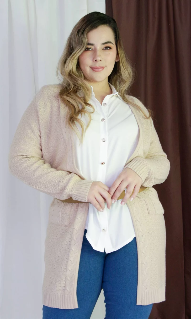 Ruana mujer manga larga unicolor