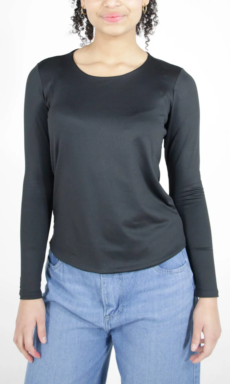 Camiseta mujer manga larga unicolor - Imagen 3
