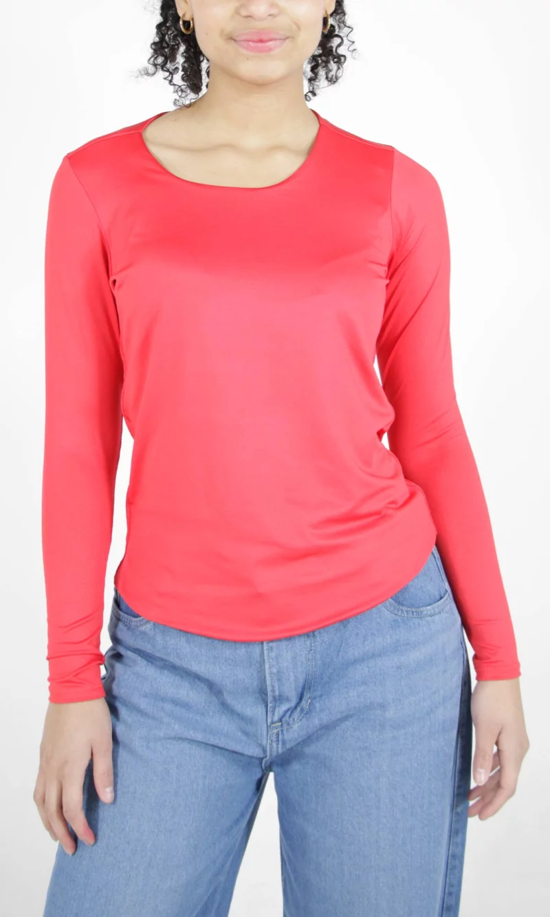 Camiseta mujer manga larga unicolor
