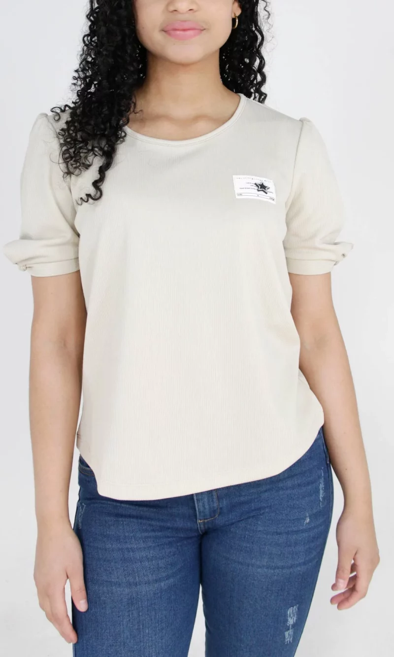 Camiseta mujer manga corta unicolor - Imagen 3